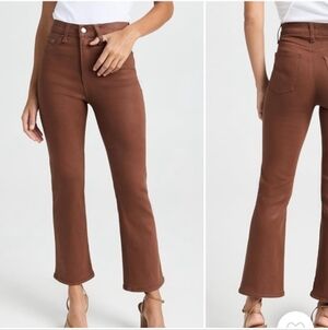 Pistola Lennon High Rise Crop Boot Coated Jeans In Whiskey Brown Size 26